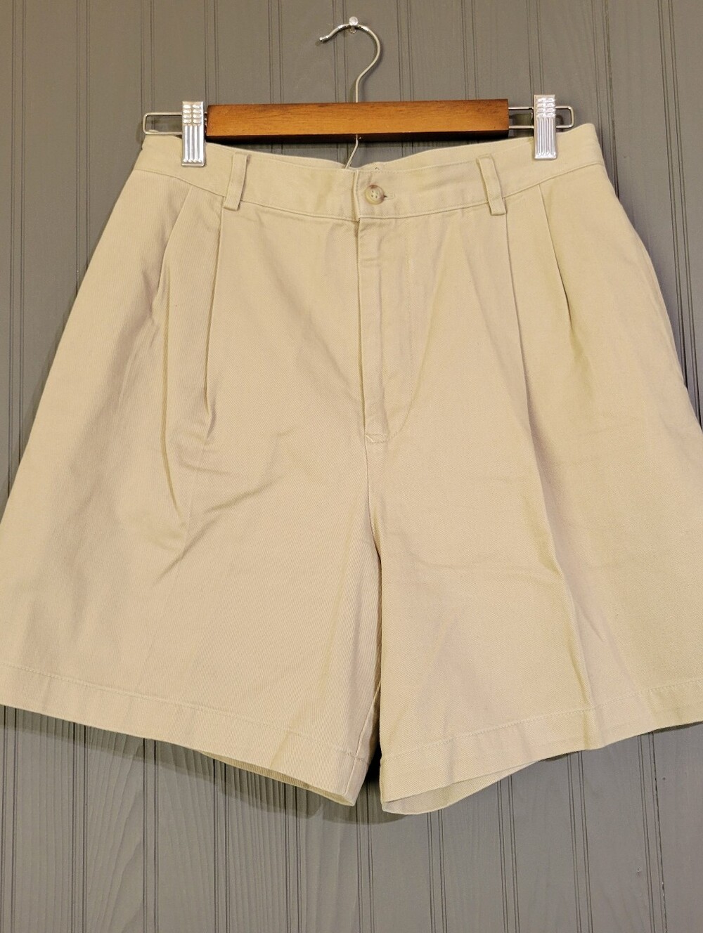 Ralph Lauren Sport Pleated Bermuda Shorts 100% Cotton Khaki Women's 8